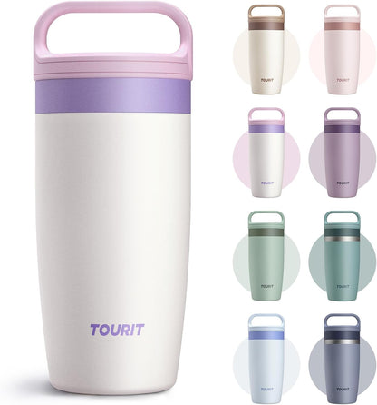 TOURIT Travel Coffee Mug 16 oz, Leakproof 2-Part Drink Lid Coffee Tumbler Cup, Insulated Stainless Steel Travel Mug, Dishwasher Safe Reusable Water Bottle, BPA-Free Coffee Mug,Dark Green