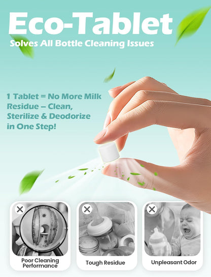 150PCS Official Detergent Cleaning Tablets: for Baby Brezza Grownsy Papablic Momfann Bottle Washer - Baby Bottle Washer Tablets for All Brands Bottles Washers Machines