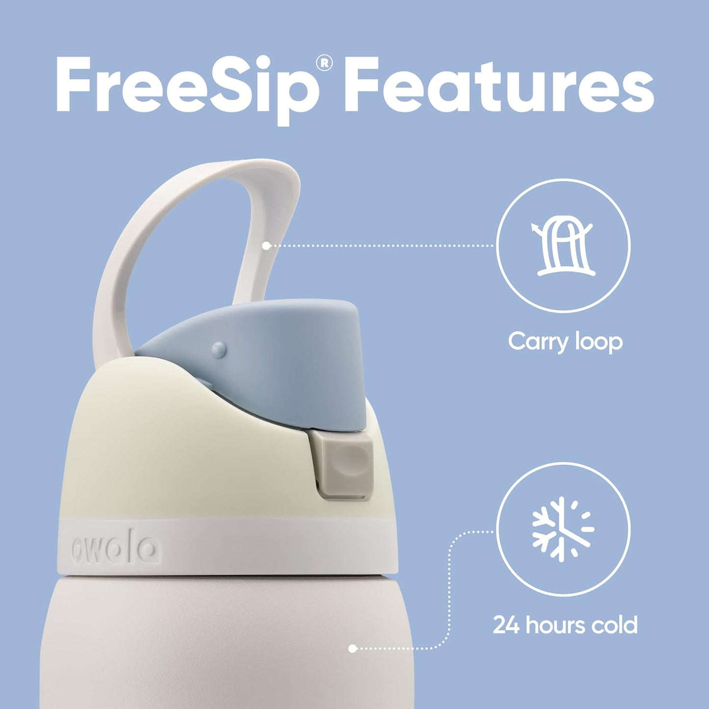 Owala FreeSip Insulated Stainless Steel Water Bottle with Straw, BPA-Free Sports Water Bottle, Great for Travel, 32 Oz, Denim
