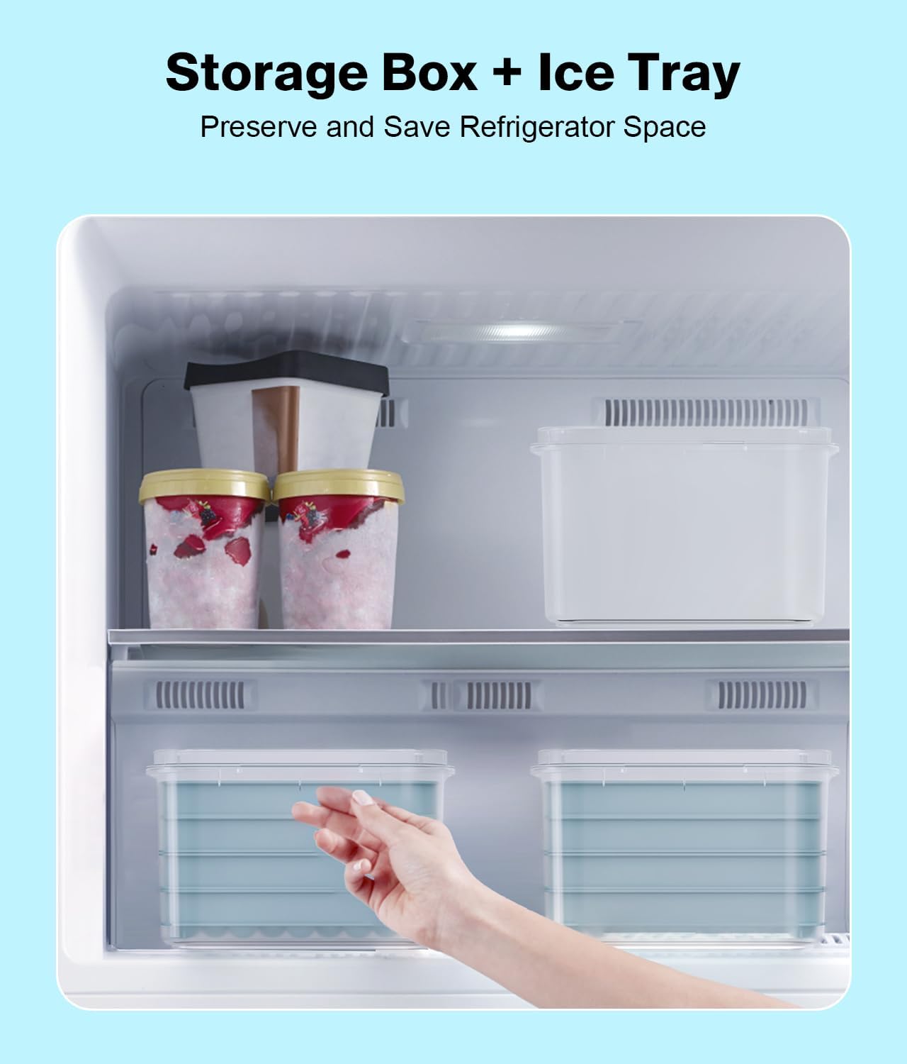 Ice Cube Tray with Lid and Bin – Round Ice Cube Trays for Freezer, BPA-Free Food-Grade Ice Mold, Stackable Ice Ball Maker, Iced Bucket Kits, Circle Ice Tray for Cocktails, Whiskey, Coffee, and Drinks