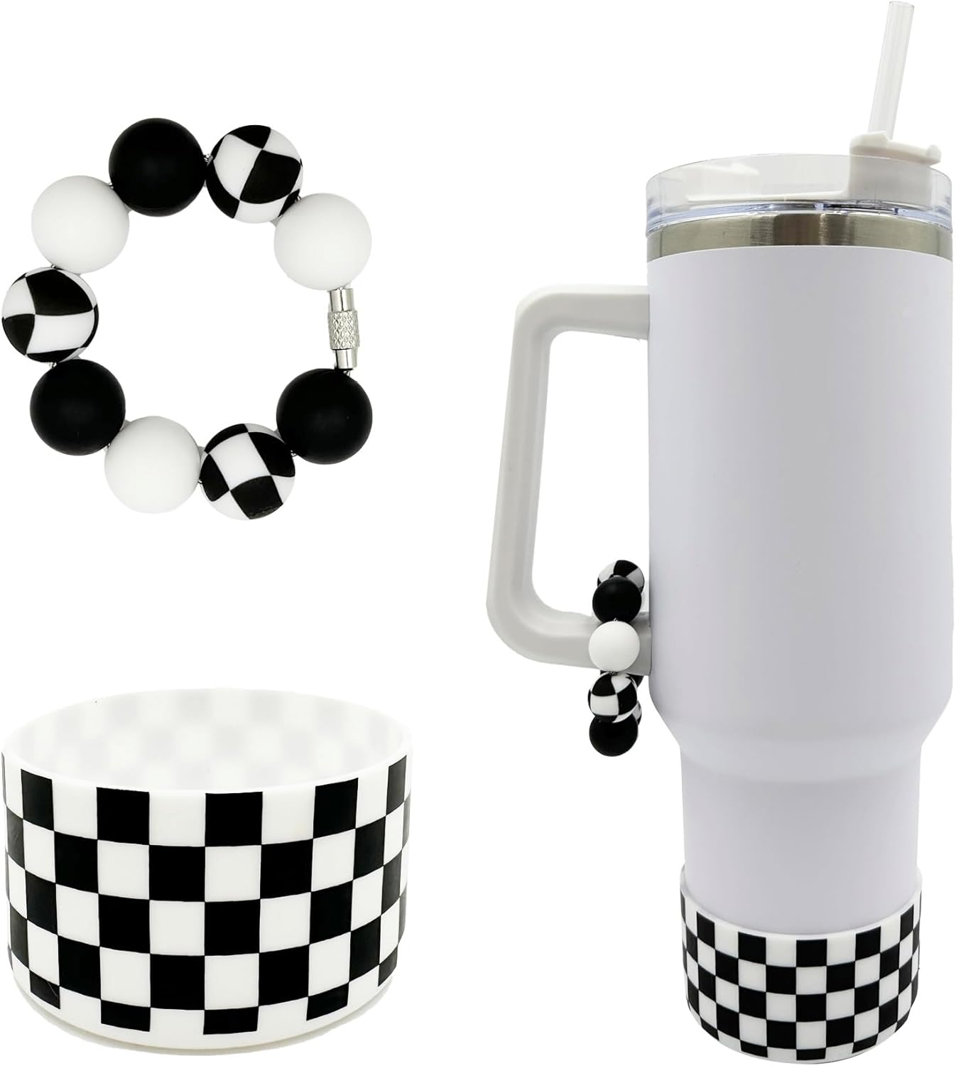 Silicone Boot Tumbler Handle Charms Tumbler Cup Cover Water Bottle Accessories for 30oz&40oz Stanley Protective Bottom Sleeve