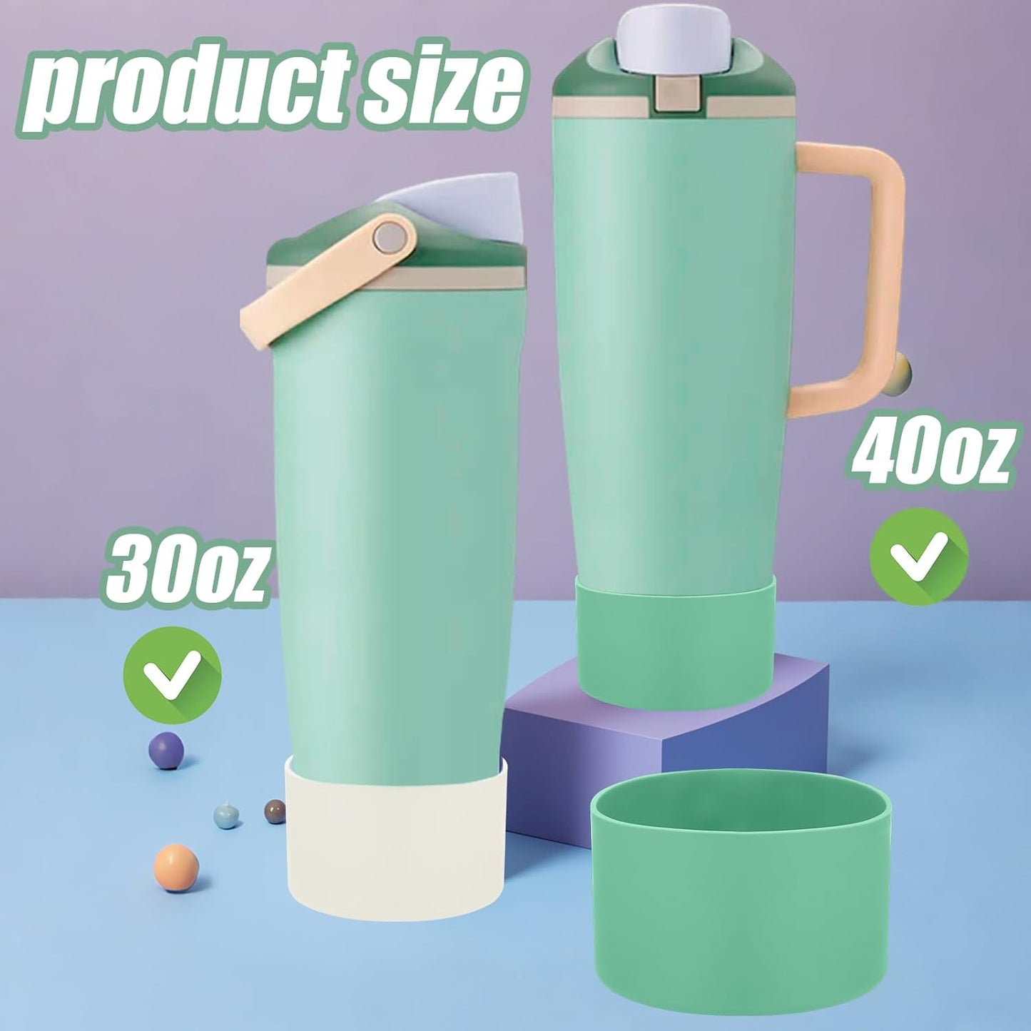 Mity rain 2PCS Protective Silicone Boots for Owala 30oz & 40oz FreeSip Sway Bottles & Tumblers - Accessories for owala, Enhances Stability & Prevents Scratches(Black Cherry)