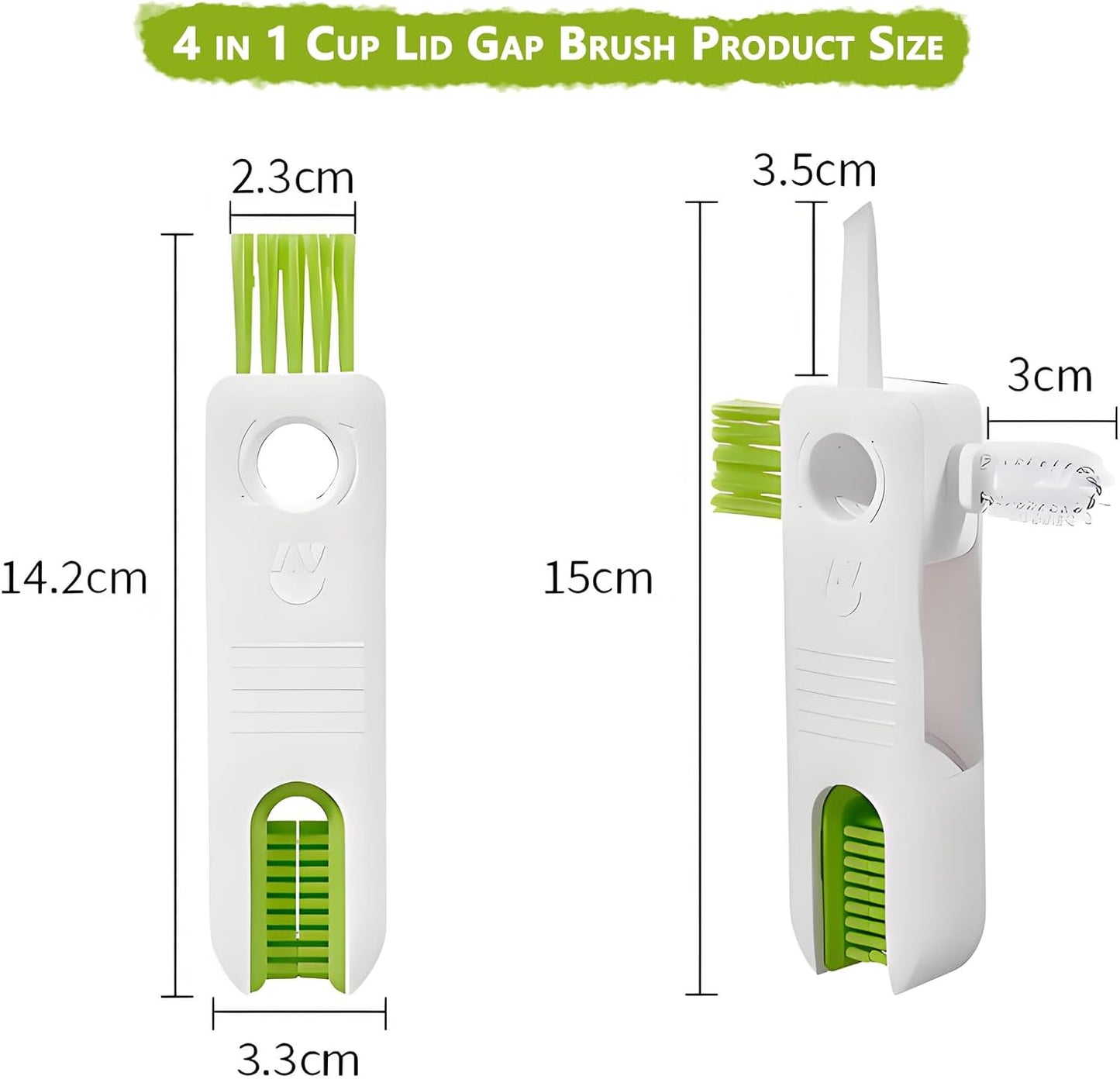 4-in-1 Cup Lid Cleaning Brush – Universal Tumbler Insulated Bottle Brush, 360° Rotating Head with Seal Ring Remover for Wide-Mouth Tumblers