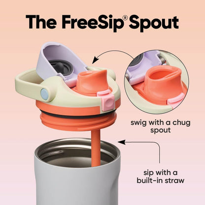 Owala FreeSip Sway Insulated Stainless Steel Water Bottle with Two-Way Spout, Built-In Straw and Bucket Handle, Made for Travel, School, and Sports, 30oz, BPA Free, Leak Proof, Daybreak