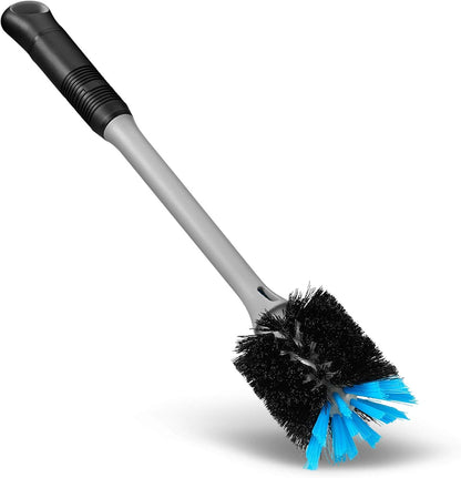 MOSOLAN 2-in-1 Water Bottle Brush and Straw Cleaner Brush, Long Handle Water Bottle Scrubbing Brush for Water Bottles, Glasswares, Mugs, Flasks, Tumblers and Kitchen Sink, Black, 1 Pack