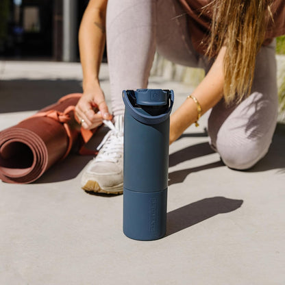BrüMate Rise 25oz Water Bottle With 100% Leakproof Covered Silicone Straw | Insulated Stainless Steel Water Bottle | Cup-Holder Friendly | Fast Flow | Soft Sip Silicone Spout | BPA-Free (Rose Taupe)