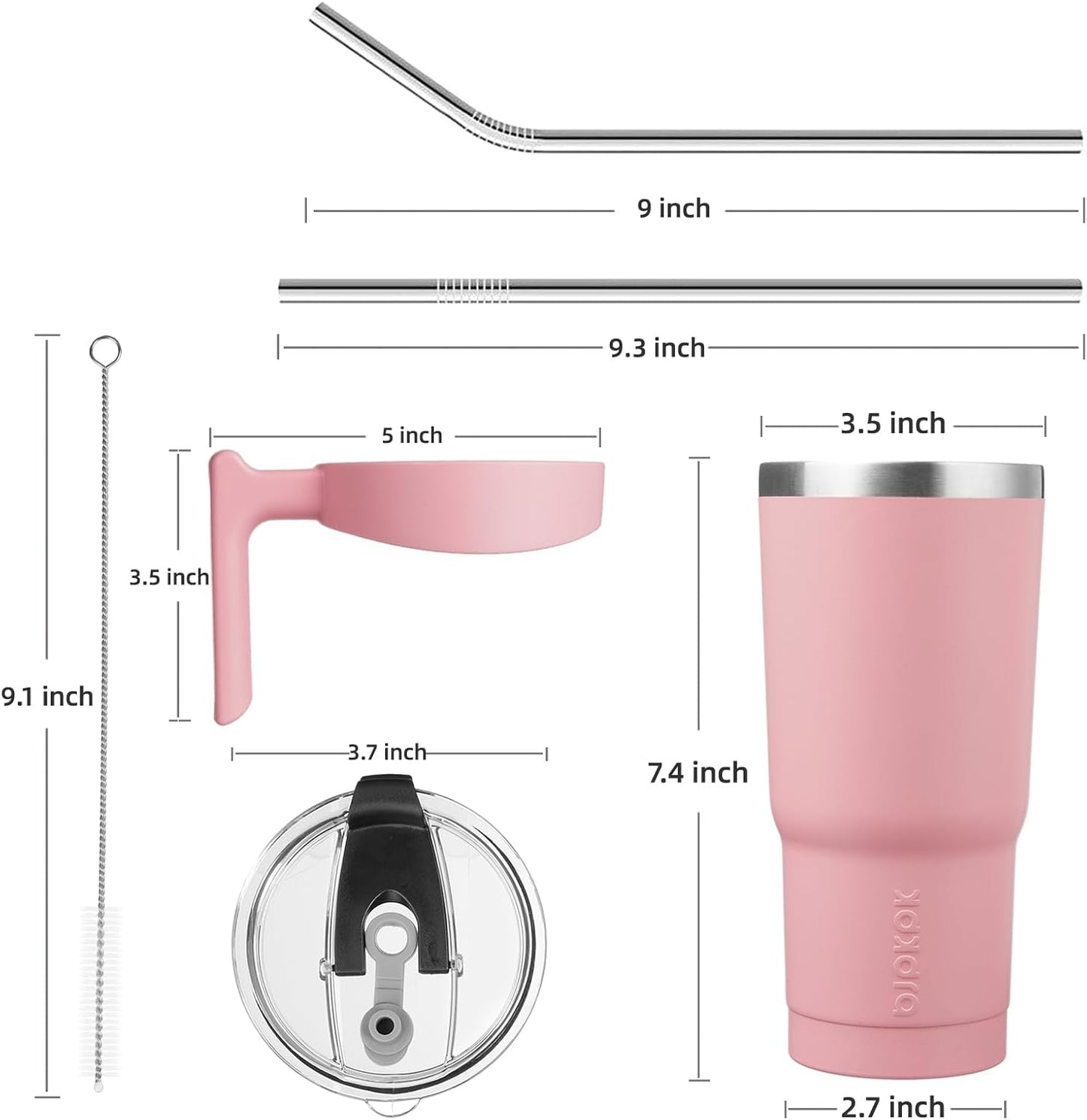 BJPKPK Tumbler With Handle And Straw Lid 40 oz Stainless Steel Insulated Coffee Tumbler Cups For Home, Office or Car,Turquoise