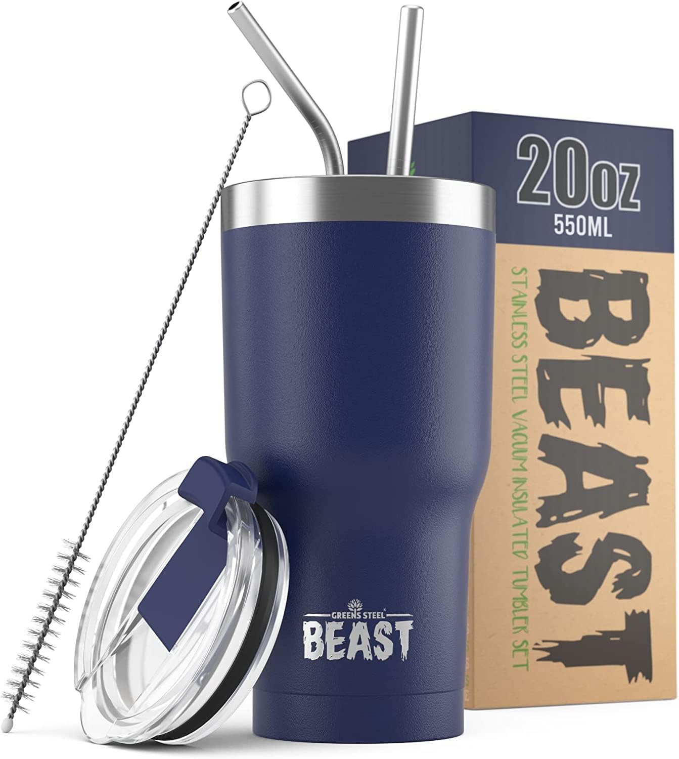 Beast 10 oz Tumbler Stainless Steel Vacuum Insulated Coffee Ice Cup Double Wall Travel Flask (Arctic White)