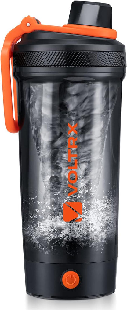 VOLTRX Electric Protein Shaker Bottle - USB Rechargeable Mixer Cup for Shakes and Meal Replacements, BPA-Free Tritan, 20oz