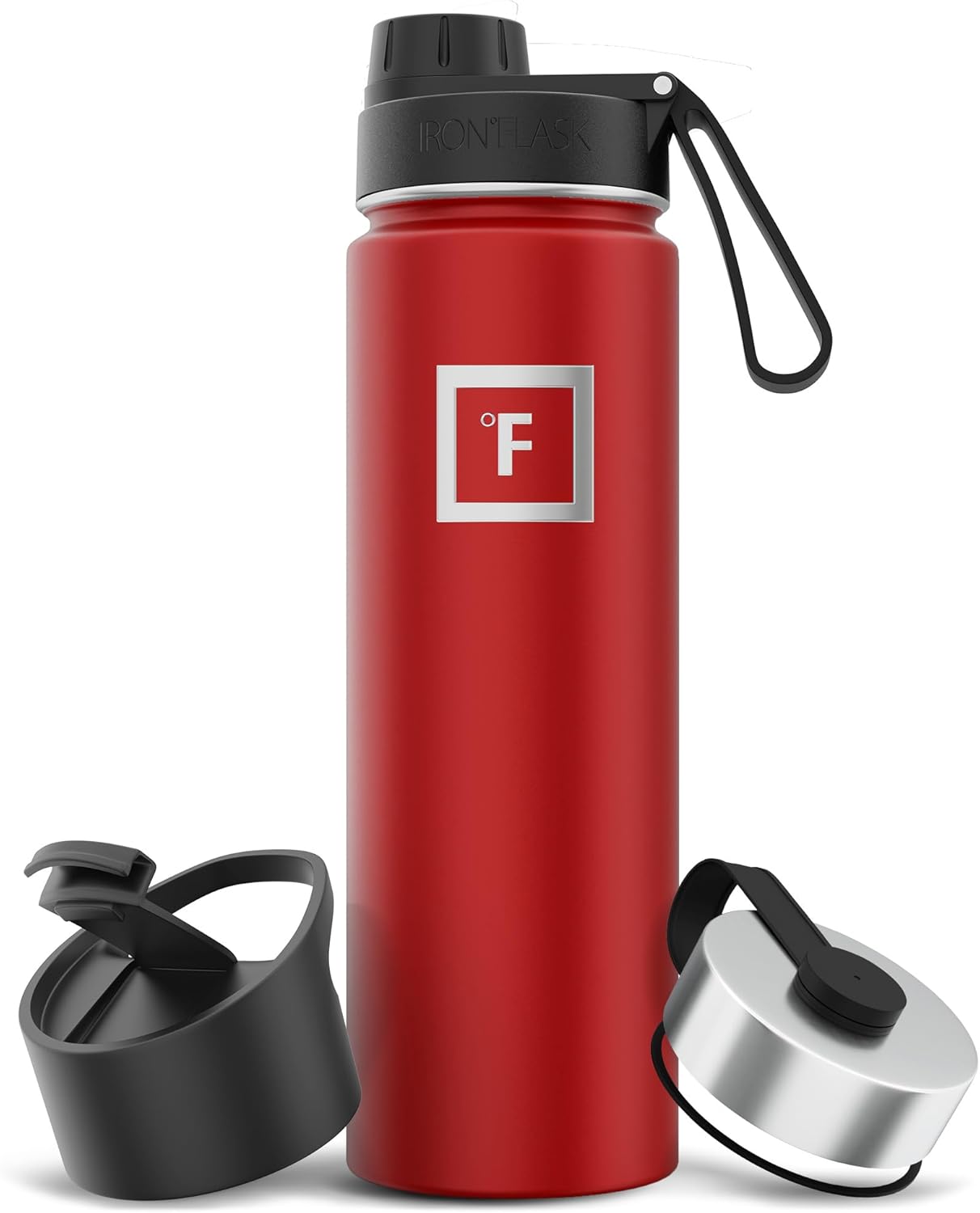 IRON °FLASK Camping & Hiking Hydration Flask with Straw, Wide Mouth Insulated Stainless Steel Sports Water Bottle - 22 oz Aurora