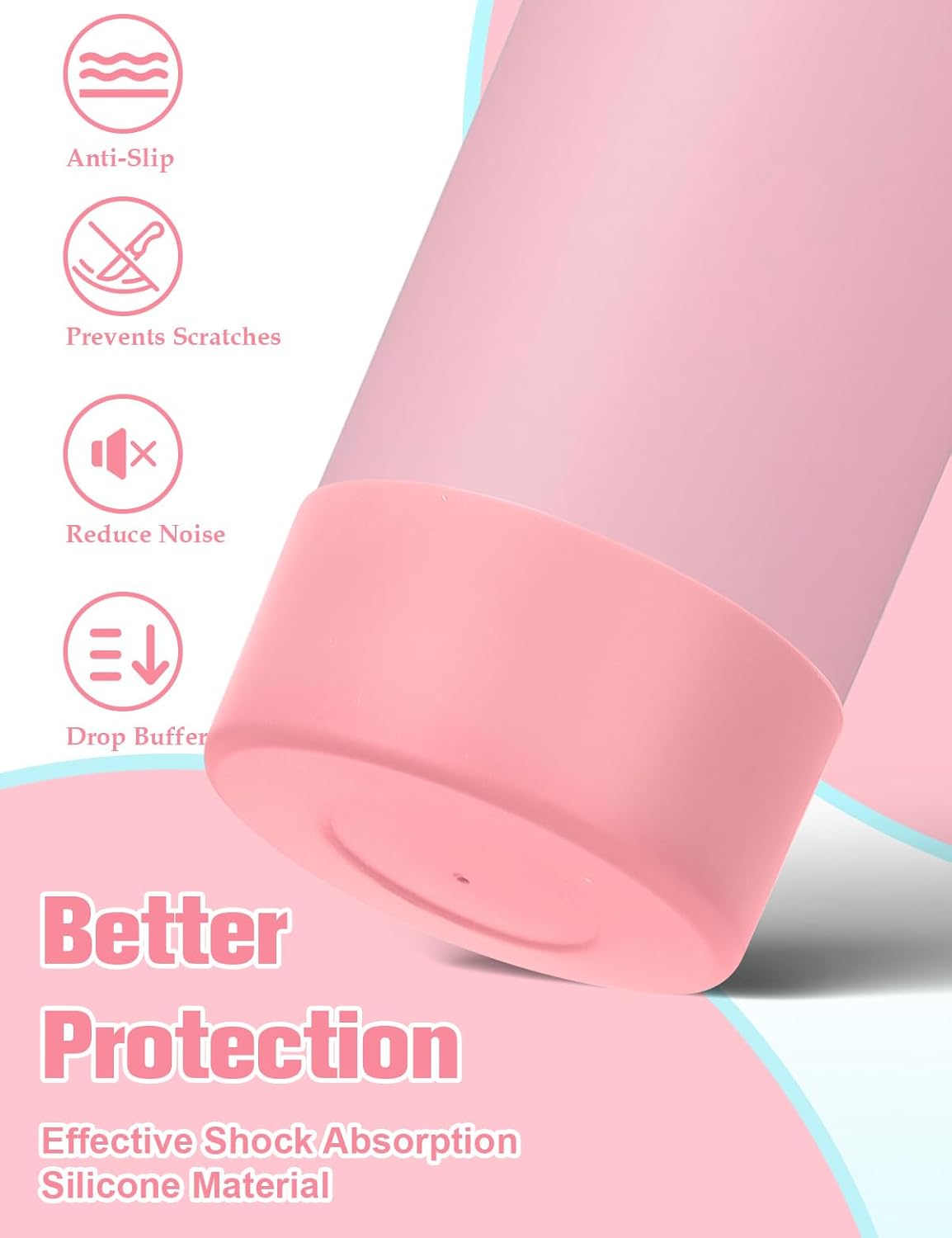 Mity rain 2PCS Silicone Boot for Owala Water Bottle 24 oz 32 oz, Anti-Slip Protective Sleeve Bottom Bumper Protector for FreeSip Stainless Steel Water Bottles Accessories
