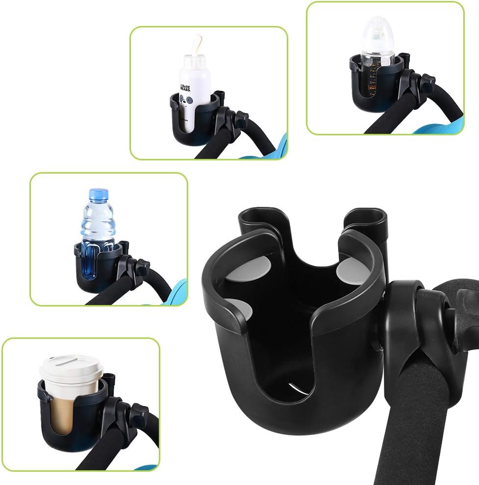 Accmor Stroller Cup Holder with Phone Holder, Bike Cup Holder, Universal Cup Holder for Uppababy Nuna Doona Strollers, 2-in-1 Cup Holder for Walker, Wheelchair, Scooter - Colors A