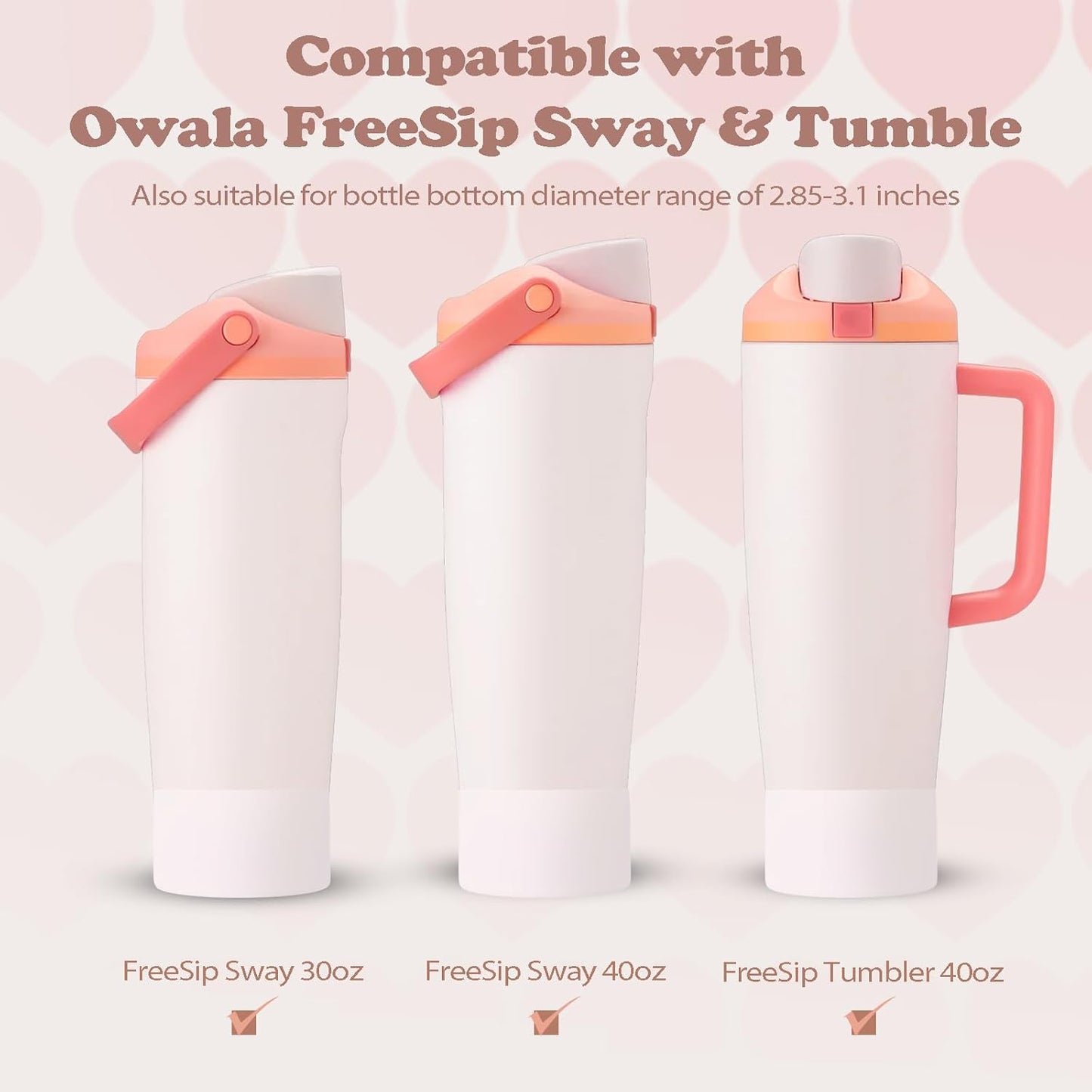 2PCS Silicone Boots for Owala 30oz & 40oz FreeSip Sway Bottles & Tumblers – Non-Slip, Scratch-Resistant, Stability Enhancer for Owala Accessories (Eucalyptus Green) - Colors A