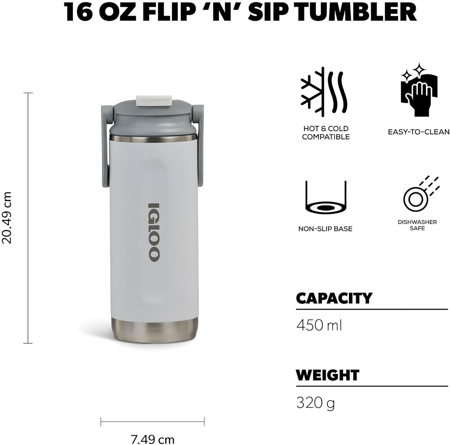 Igloo 20 oz Stainless Steel Tumbler | Sport Sipper Bottle | Thrift Pink