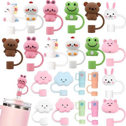 LDKEDKF 11Pcs Straw Cover for Stanley Cup, Silicone Straw Topper for Stanley Cup 30&40oz with Tumblers, 10mm 0.4in Lid Accessories (Reusable)