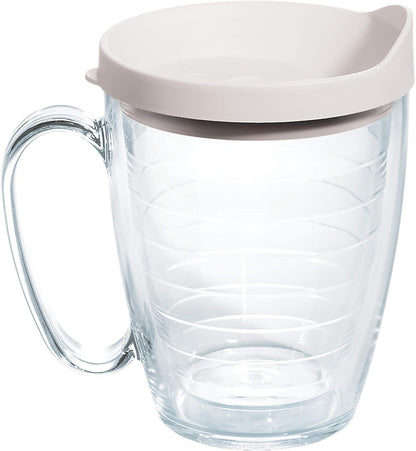 Tervis Clear & Colorful Lidded Made in USA Double Walled Insulated Tumbler Travel Cup Keeps Drinks Cold & Hot, 24oz, Black Lid, 1 Count (Pack of 1)