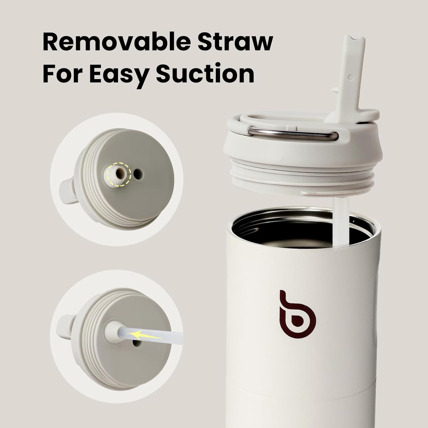BOTTLE BOTTLE Insulated Water Bottle 24oz with Straw Lid and Handle for Sports Travel Gym Stainless Steel Water Bottles Double-Wall Vacuum Metal Leak Proof BPA-Free