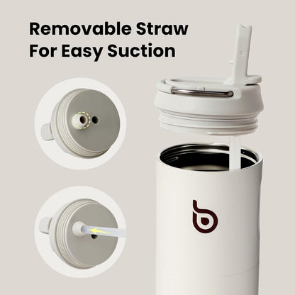 BOTTLE BOTTLE Insulated Water Bottle 24oz with Straw Lid and Handle for Sports Travel Gym Stainless Steel Water Bottles Double-Wall Vacuum Metal Leak Proof BPA-Free