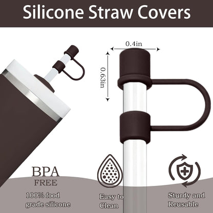 6PCS Silicone Straw Covers Caps Compatible with Stanley 30&40 Oz Tumbler Accessories Simple Straw Toppers Reusable Caps for Stanley Cup 10mm 0.4in Straws (Colorful 1)