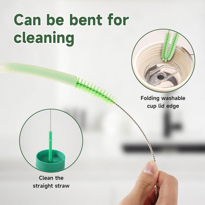 9PCS Reusable Long Colored Straw Cleaner Brush Set 12" Bendable,Capable of Cleaning Various Metal, Silicone, Plastic, Bamboo,Glass Straws Tubes Diameters Ranging from 4-16mm