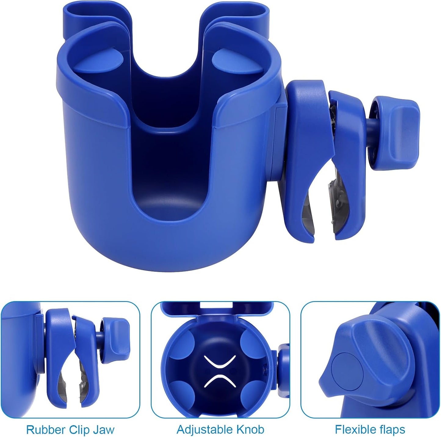 Accmor Stroller Cup Holder with Phone Holder, Bike Cup Holder, Universal Cup Holder for Uppababy Nuna Doona Strollers, 2-in-1 Cup Holder for Walker, Wheelchair, Scooter - Colors B