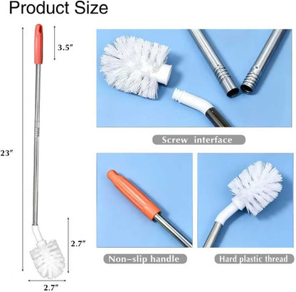 2-Pack Bucket Brush, Kettle Brush, Cleaning Extra Long Bottles, Gallon Jug Cleaner, Water Bottle Cleaner, Stainless Steel，Multi-Scenario