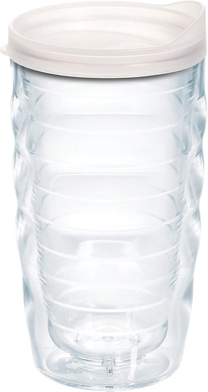 Tervis Clear & Colorful Lidded Made in USA Double Walled Insulated Tumbler Travel Cup Keeps Drinks Cold & Hot, 24oz, Black Lid, 1 Count (Pack of 1)