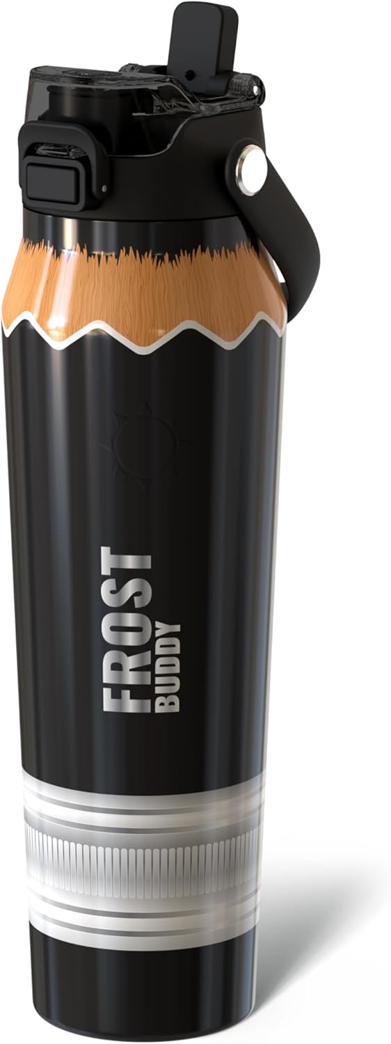 Frost Buddy 24oz Insulated Water Bottle with Straw & Chug Lid | Leak-Proof Stainless Steel | 24-Hours Cold | Sweat-Proof, Cup Holder Friendly | Ideal for Gym, Travel, Sports & Everyday Hydration - Colors B