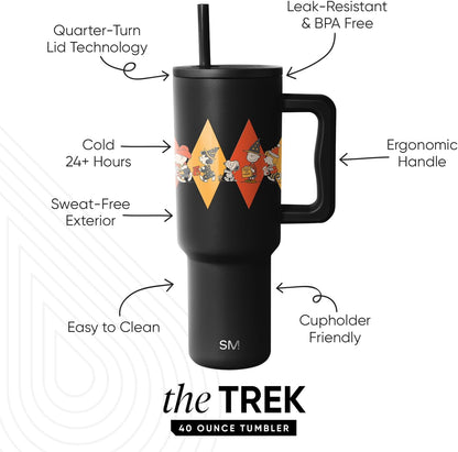 Simple Modern Halloween Signature Voyager | 16oz Travel Coffee Mug Tumbler with 360° Lid | Gifts for Women Men | Ceramic-Lined Insulated Stainless Steel Cold Brew Iced Coffee Cup | Spooky Mix