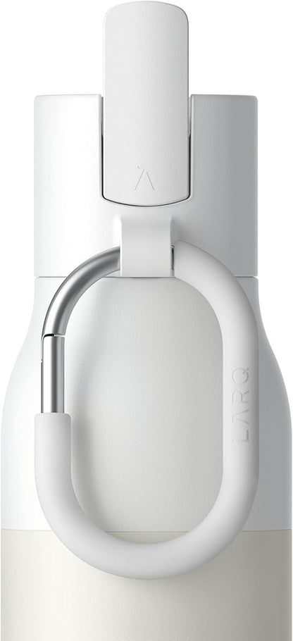 LARQ Bottle Filtered – Insulated Stainless Steel Water Bottle with Filter Straw, Removes Chlorine, PFAS Lead, BPA-Free Leak Proof Flip Top, 24h Cold for Travel Gym Office, 25 oz, Obsidian Black