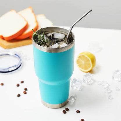 MEWAY 30oz Tumbler Double Wall Vacuum Insulated Travel Mug, Stainless Steel Tumbler with Lid, Durable Powder Coated Insulated Coffee Cup for Cold & Hot Drinks (Silver,1 PACK)