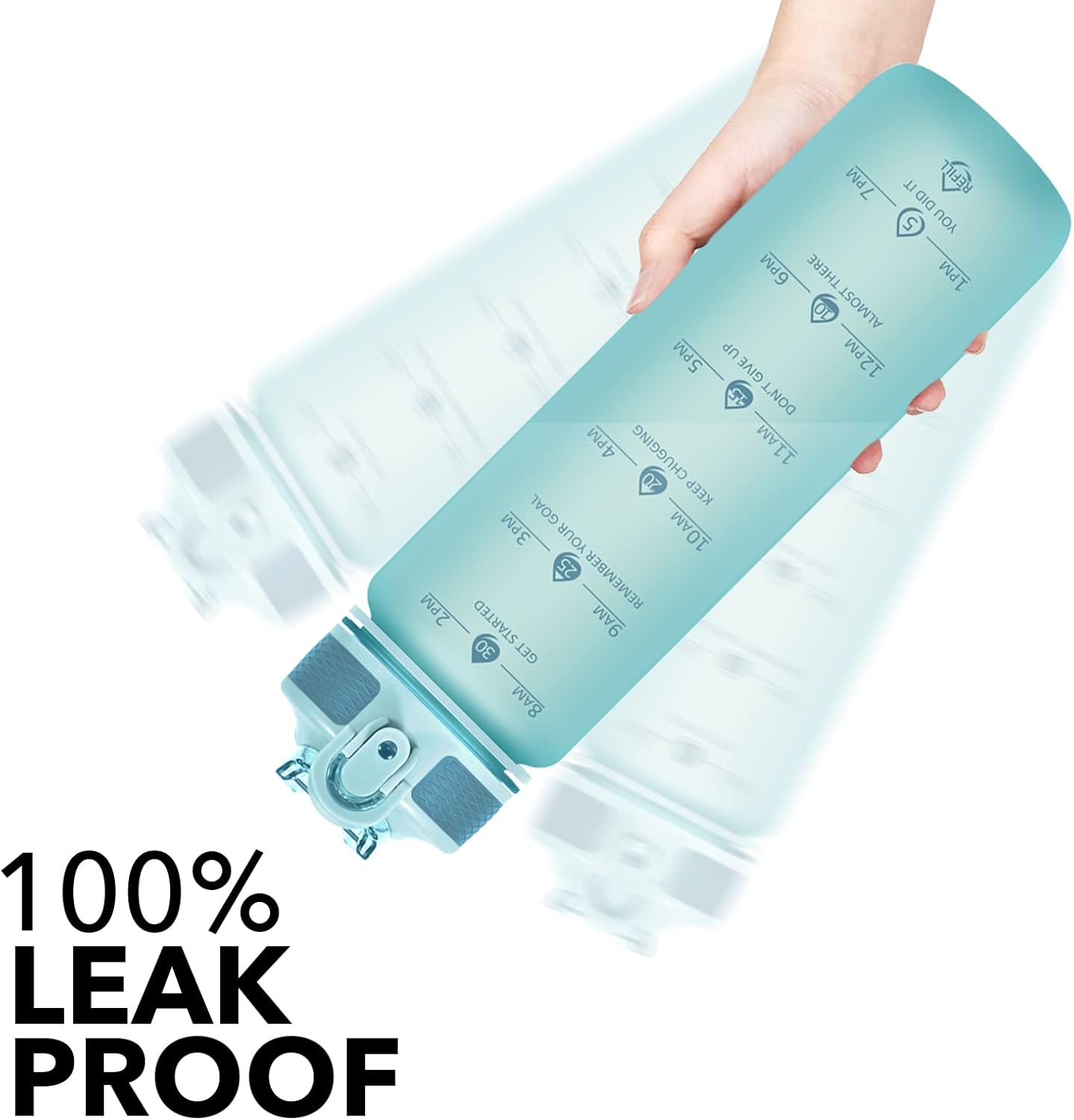 Hyeta 32oz Water Bottles with Straw - Stay Motivated and Hydrated with Convenient Times to Drink Markings, Durable, Leak-proof