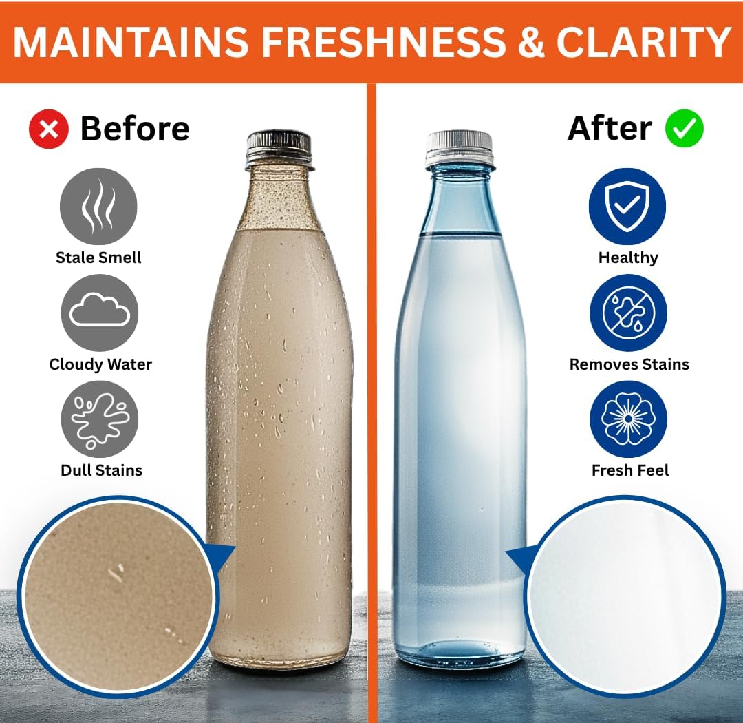 Skyis Water Bottle Cleaning Tablets 120 Pack, Up to 2 Years Supply, No Scrub Bottle Cleaner for Stainless Steel, Tumbler, Hydration Bladder, Coffee Mug, Removes Odor & Stains