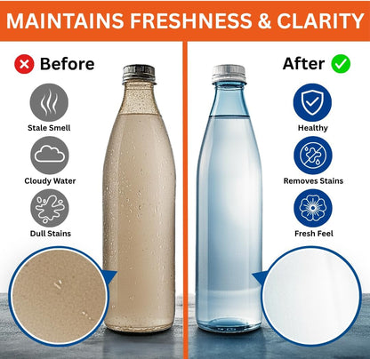 Skyis Water Bottle Cleaning Tablets 120 Pack, Up to 2 Years Supply, No Scrub Bottle Cleaner for Stainless Steel, Tumbler, Hydration Bladder, Coffee Mug, Removes Odor & Stains
