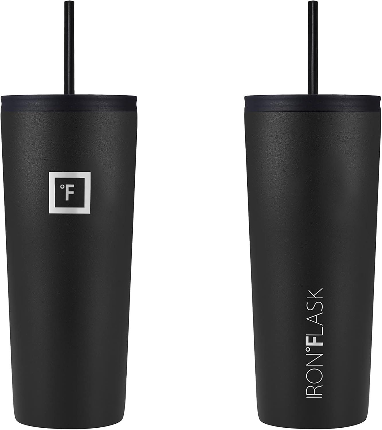 IRON °FLASK Classic Tumbler - Vacuum Insulated Stainless Steel Water Bottle, Double Walled, Drinking Cup, Insulated Travel Mug (Cobalt, 24 oz Solid Lid)