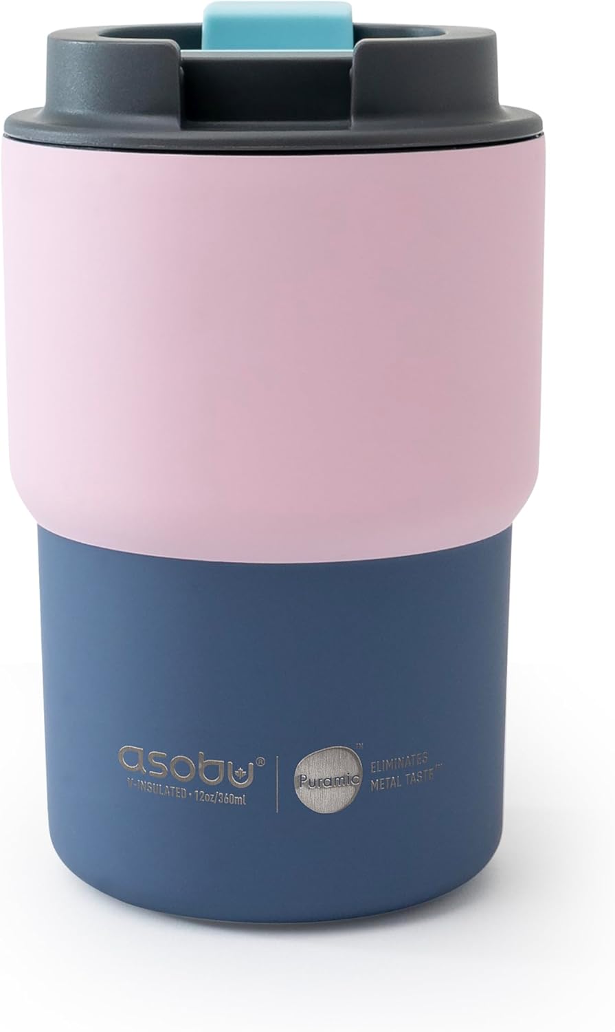 asobu Ultimate Ceramic Travel Mug, 12oz Insulated Stainless Steel Coffee Cup with Handle & Splash-Resistant Lid, Ceramic Lined for Pure Taste, BPA-Free, Double-Wall Vacuum for Hot Drinks