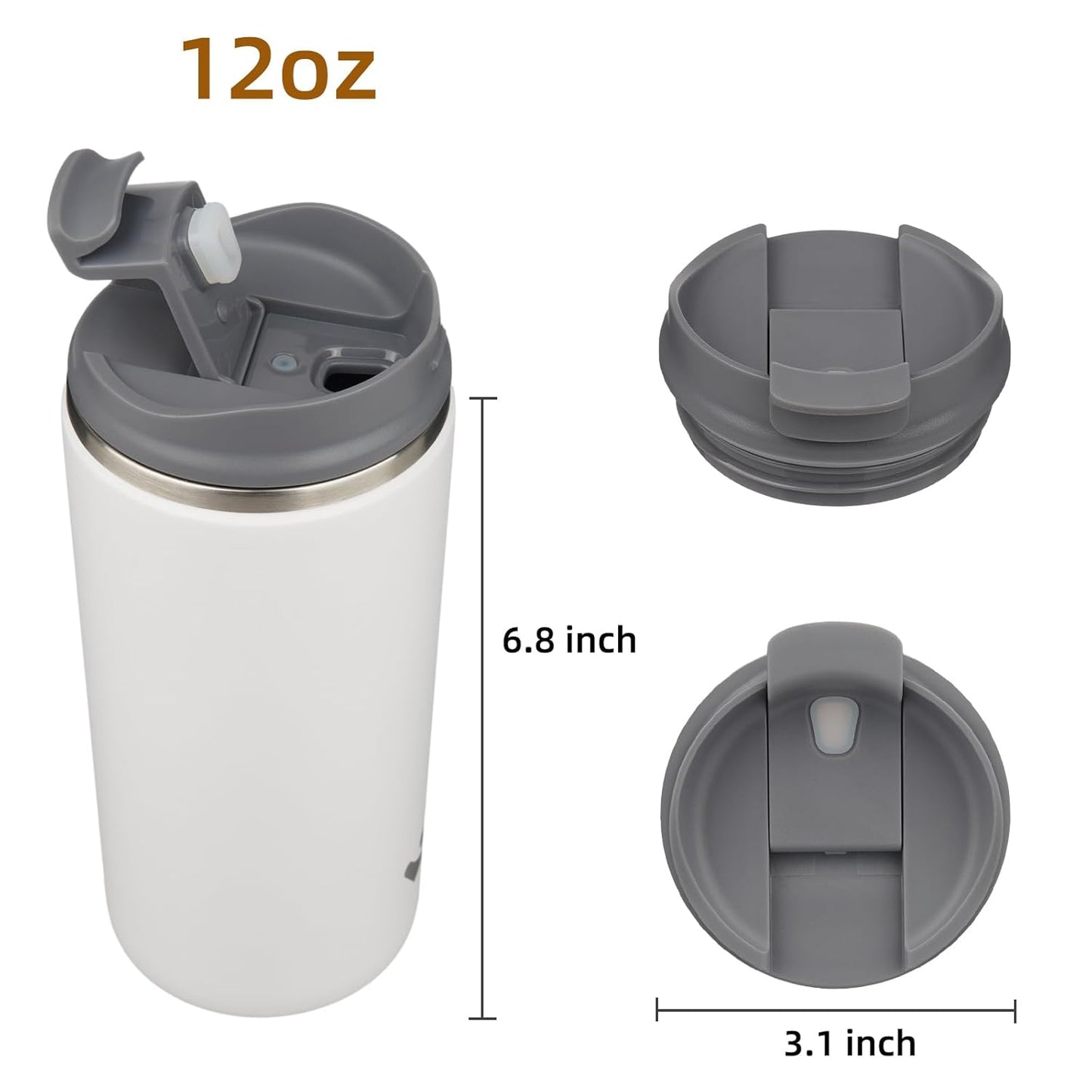 Konokyo Tumbler with Lid, 16 oz Travel Coffee Mug Double Wall Vacuum Stainless Steel Thermal Metal Cup Insulated Water Bottle,Navy Blue