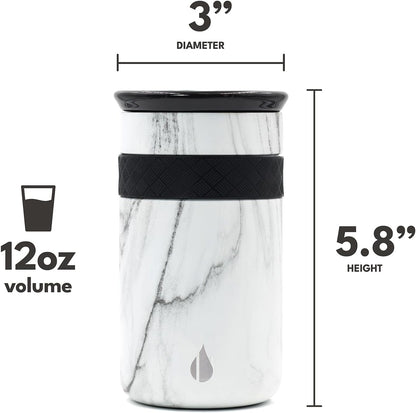 Elemental Artisan Insulated Tumbler, Triple Wall Coffee Travel Mug, Reusable Stainless Steel Coffee Tumbler with Ceramic Lid, Thermal Coffee Cups for Hot (6 Hrs) & Cold (18 Hrs), 16oz - Forest Green