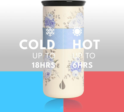 Elemental Artisan Insulated Tumbler, Triple Wall Coffee Travel Mug, Reusable Stainless Steel Coffee Tumbler with Ceramic Lid, Thermal Coffee Cups for Hot (6 Hrs) & Cold (18 Hrs), 16oz - Forest Green