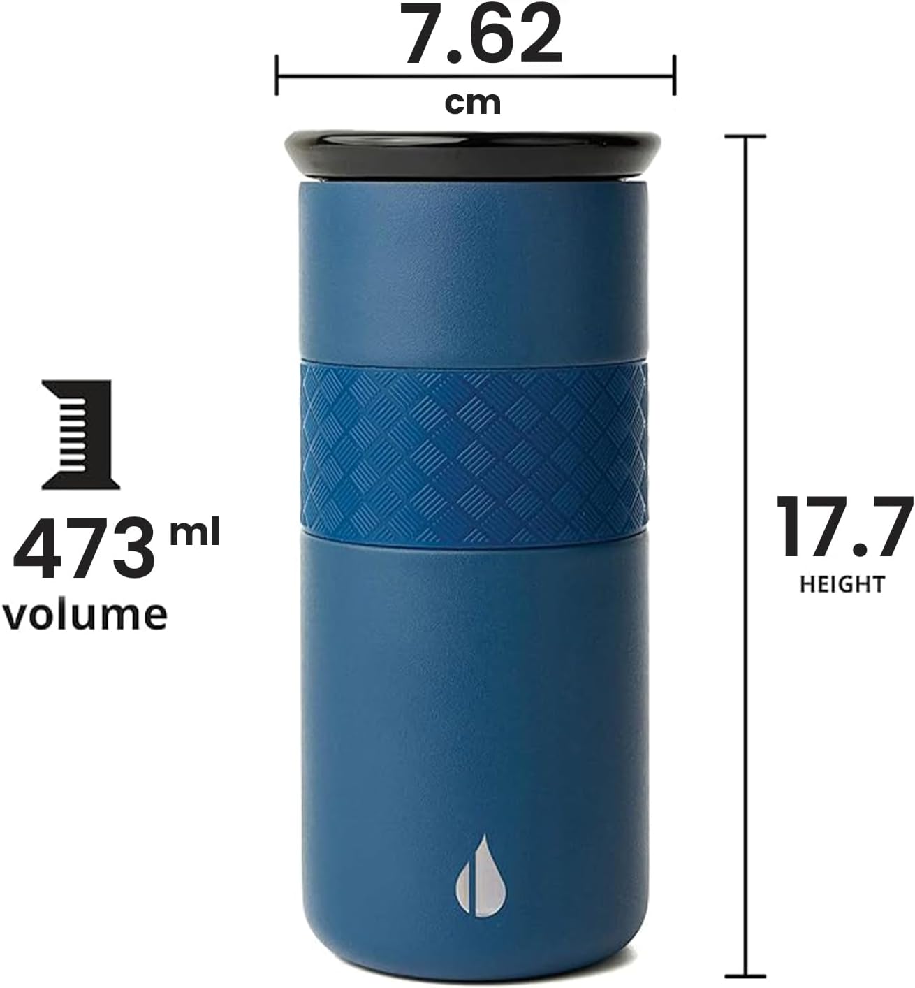Elemental Artisan Insulated Tumbler, Triple Wall Coffee Travel Mug, Reusable Stainless Steel Coffee Tumbler with Ceramic Lid, Thermal Coffee Cups for Hot (6 Hrs) & Cold (18 Hrs), 16oz - Forest Green