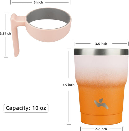 Konokyo 20 oz Tumbler with Handle and 2 Straw 2 Lid, Insulated Water Bottle Stainless Steel Vacuum Cup Reusable Travel Mug,Black