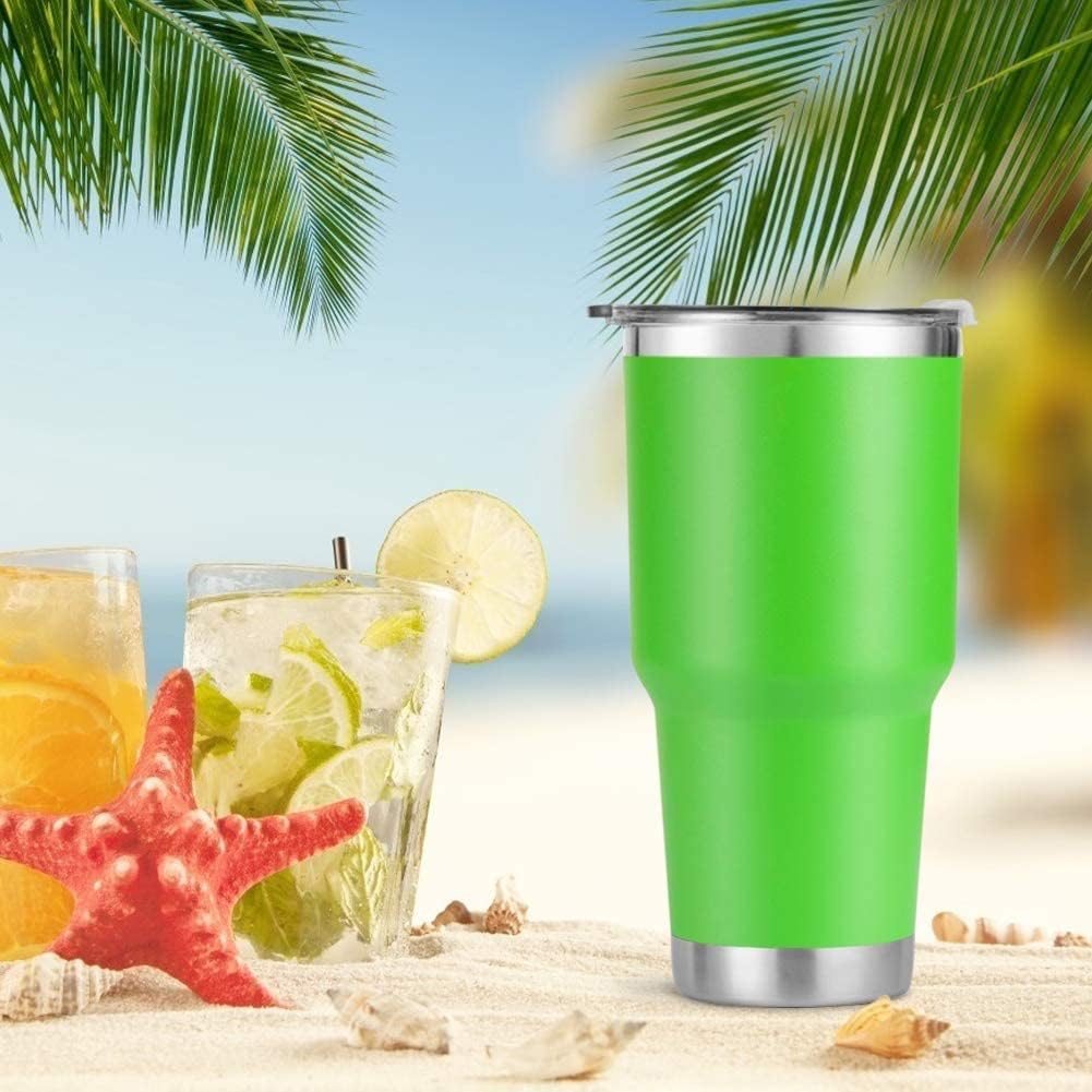 D·S 30oz Blue Tumbler Stainless Steel Double Wall Vacuum Insulated Mug with Straw and Lid, Cleaning Brush for Cold and Hot Beverages