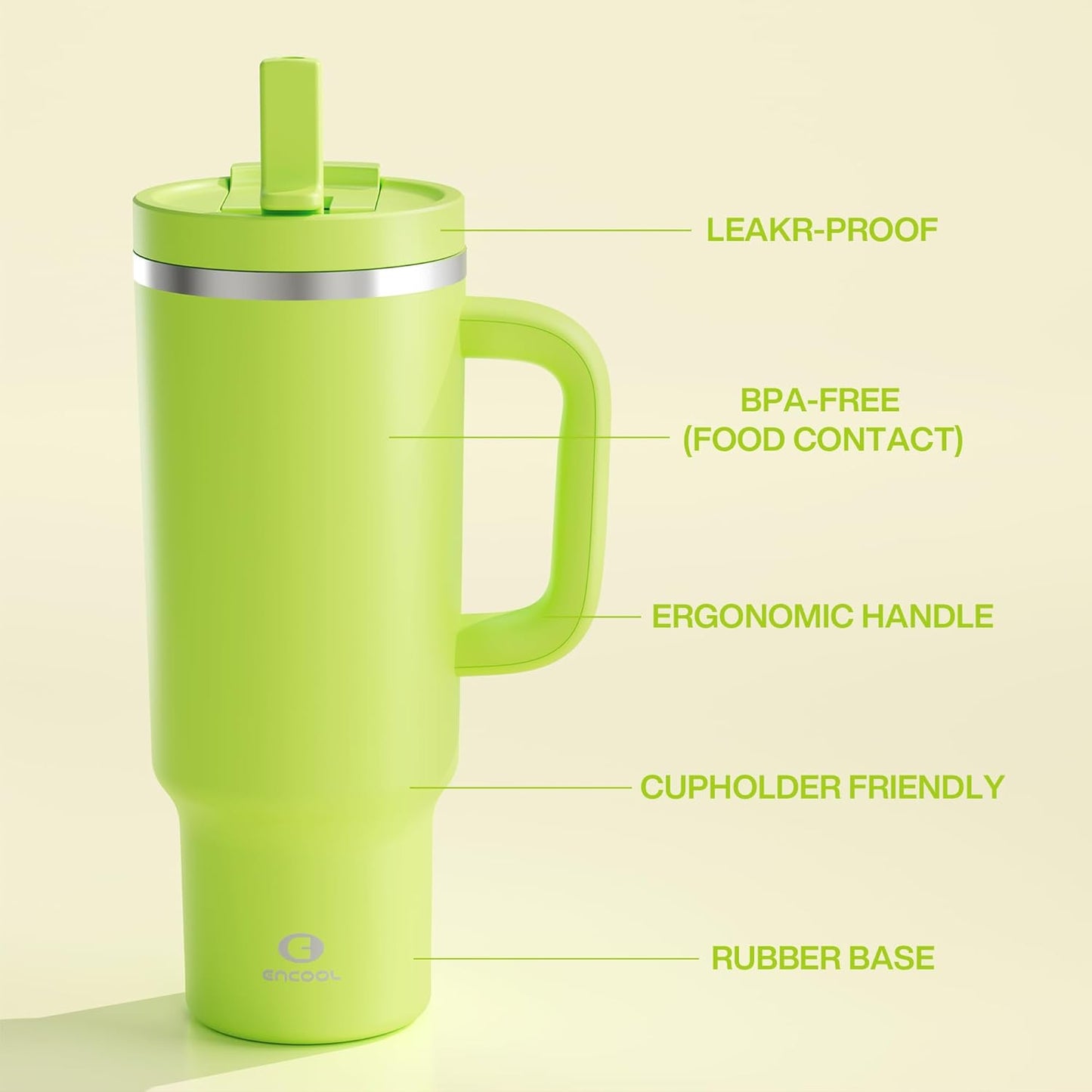 40 oz Tumbler with Handle and Straw: Stainless Steel Insulated Tumbler Keeps Cold for 24 Hours, Leakproof Travel Cup Fits in Cup Holder and BPA-Free, Cotton Candy