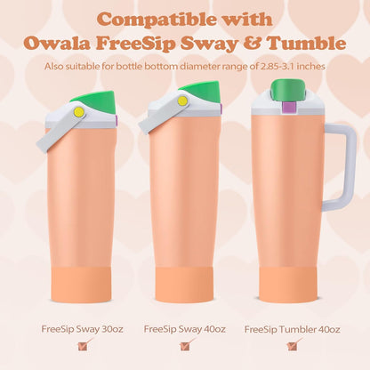 2PCS Silicone Boots for Owala 30oz & 40oz FreeSip Sway Bottles & Tumblers – Non-Slip, Scratch-Resistant, Stability Enhancer for Owala Accessories (Eucalyptus Green) - Colors A