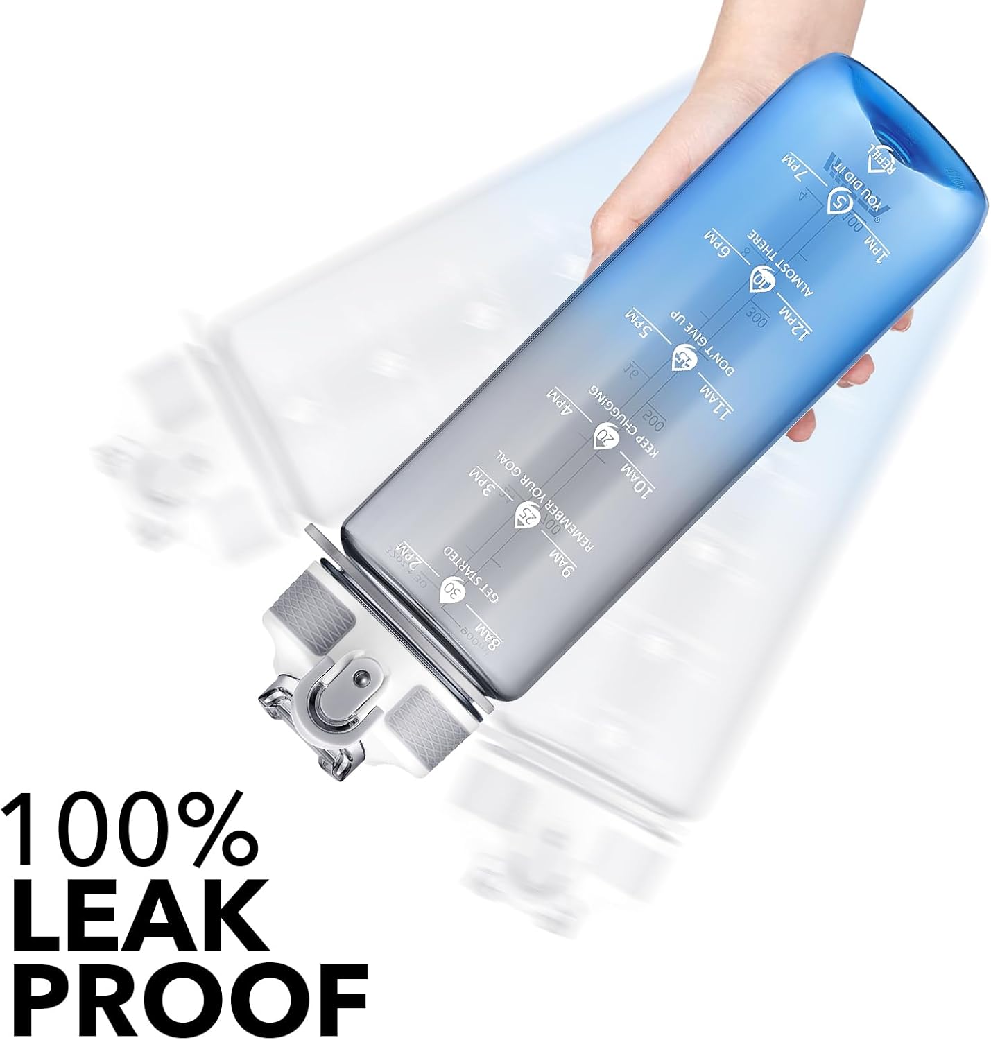 Hyeta 32oz Water Bottles with Straw - Stay Motivated and Hydrated with Convenient Times to Drink Markings, Durable, Leak-proof