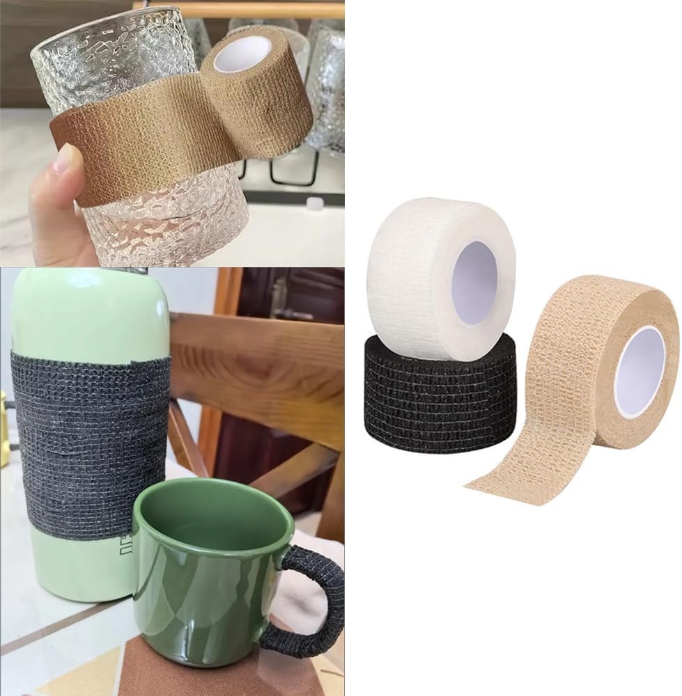 6 Pack Coffee Mug Handles Cover Handleless Cups Non Slip Grip Hot Water Drinking Glasses Insulated Wrap Anti Scald Tape Protective Covers for Glass Tumbler with Straw and Lid Travel Cups