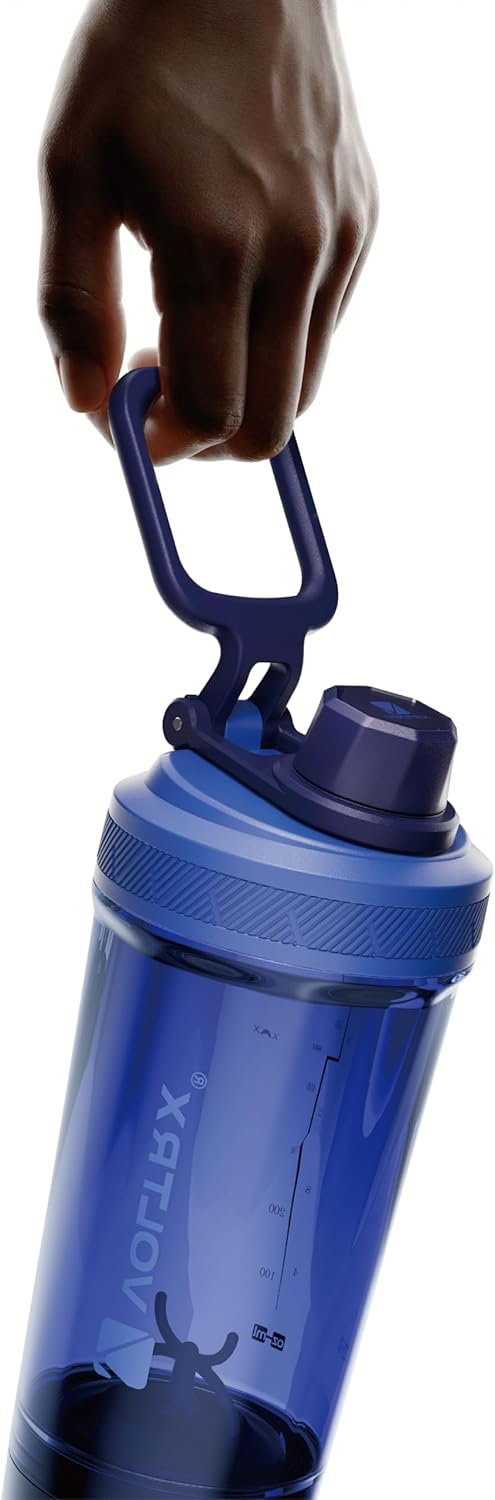 VOLTRX Electric Protein Shaker Bottle - USB Rechargeable Mixer Cup for Shakes and Meal Replacements, BPA-Free Tritan, 20oz