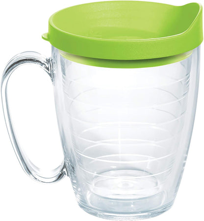 Tervis Clear & Colorful Lidded Made in USA Double Walled Insulated Tumbler Travel Cup Keeps Drinks Cold & Hot, 24oz, Black Lid, 1 Count (Pack of 1)