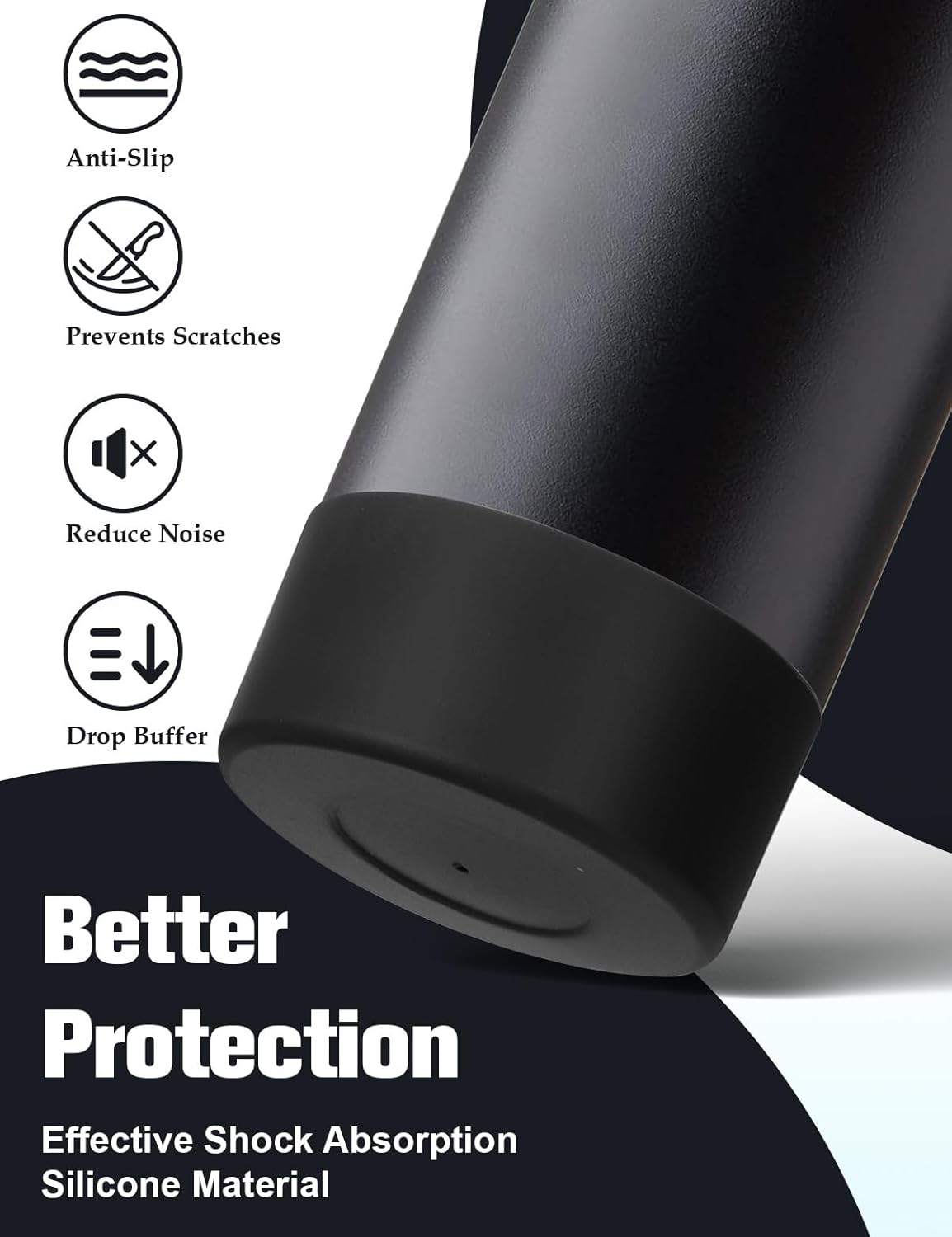 Mity rain 2PCS Silicone Boot for Owala Water Bottle 24 oz 32 oz, Anti-Slip Protective Sleeve Bottom Bumper Protector for FreeSip Stainless Steel Water Bottles Accessories