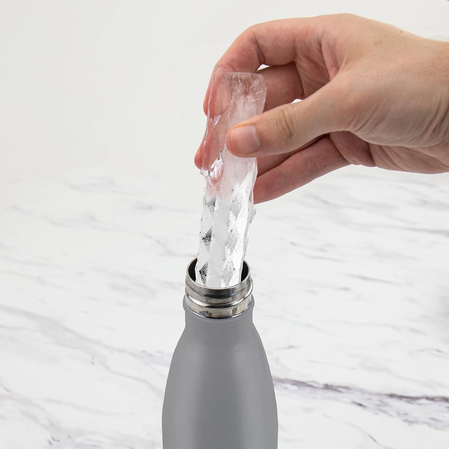 Tovolo Ice Cube Tray for Water Bottles Creates 5 Frozen Stick Tubes for Plastic & Reuseable Bottles, BPA Free Silicone Easy Release Water Bottle Ice Tray with Lid, Stackable Spill Proof Design